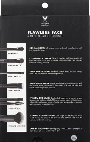 e.l.f. Flawless Face Kit, 6-Piece Brush Collection, Brushes For Face, Eyes & Brows, Vegan & Cruelty-Free