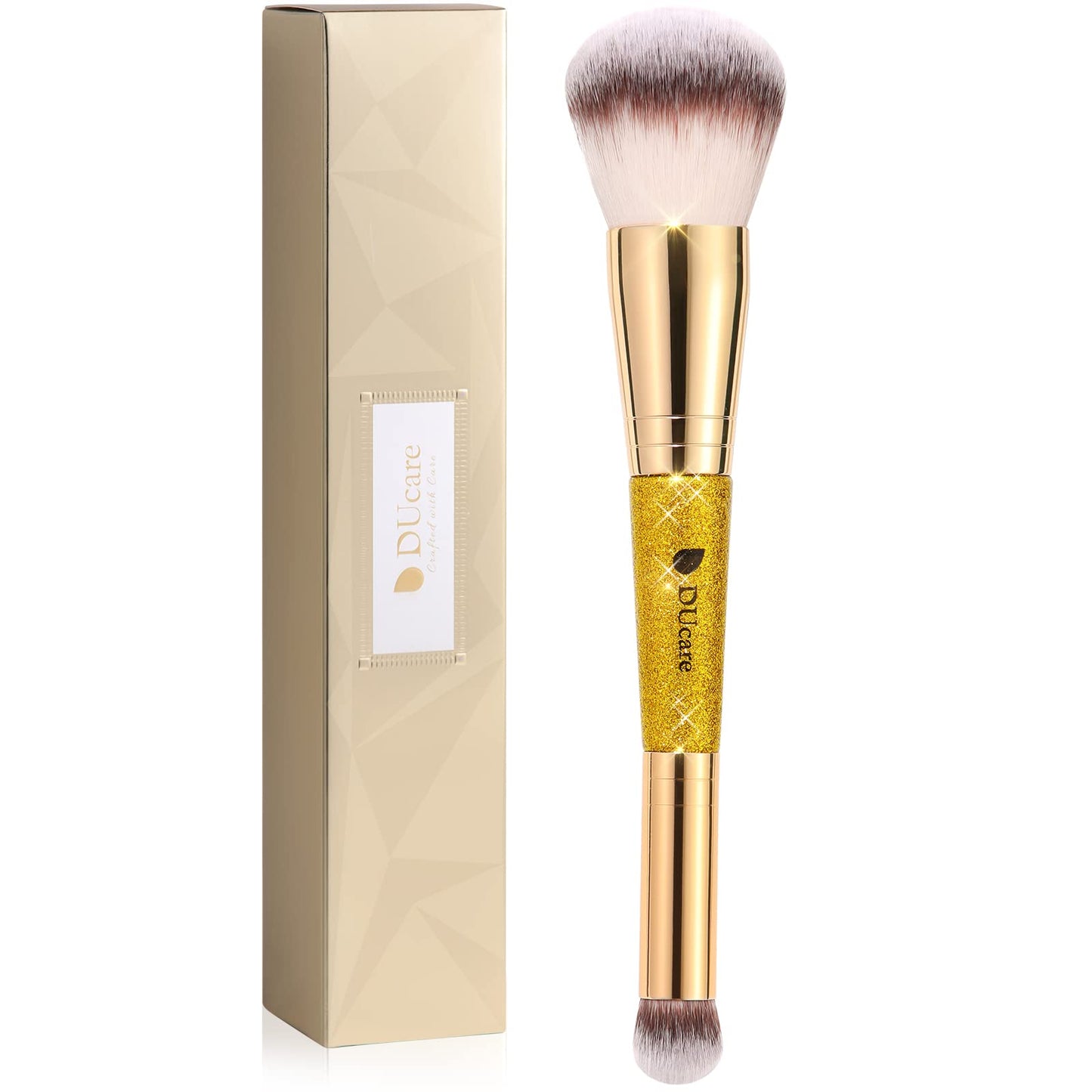 DUcare Makeup Foundation Brushes Double Ended Blush Powder Brush, Duo Bronzer Blush ideal for cream or powder