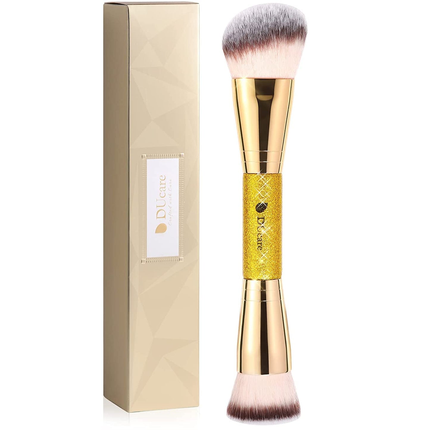 DUcare Makeup Foundation Brushes Double Ended Blush Powder Brush, Duo Bronzer Blush ideal for cream or powder