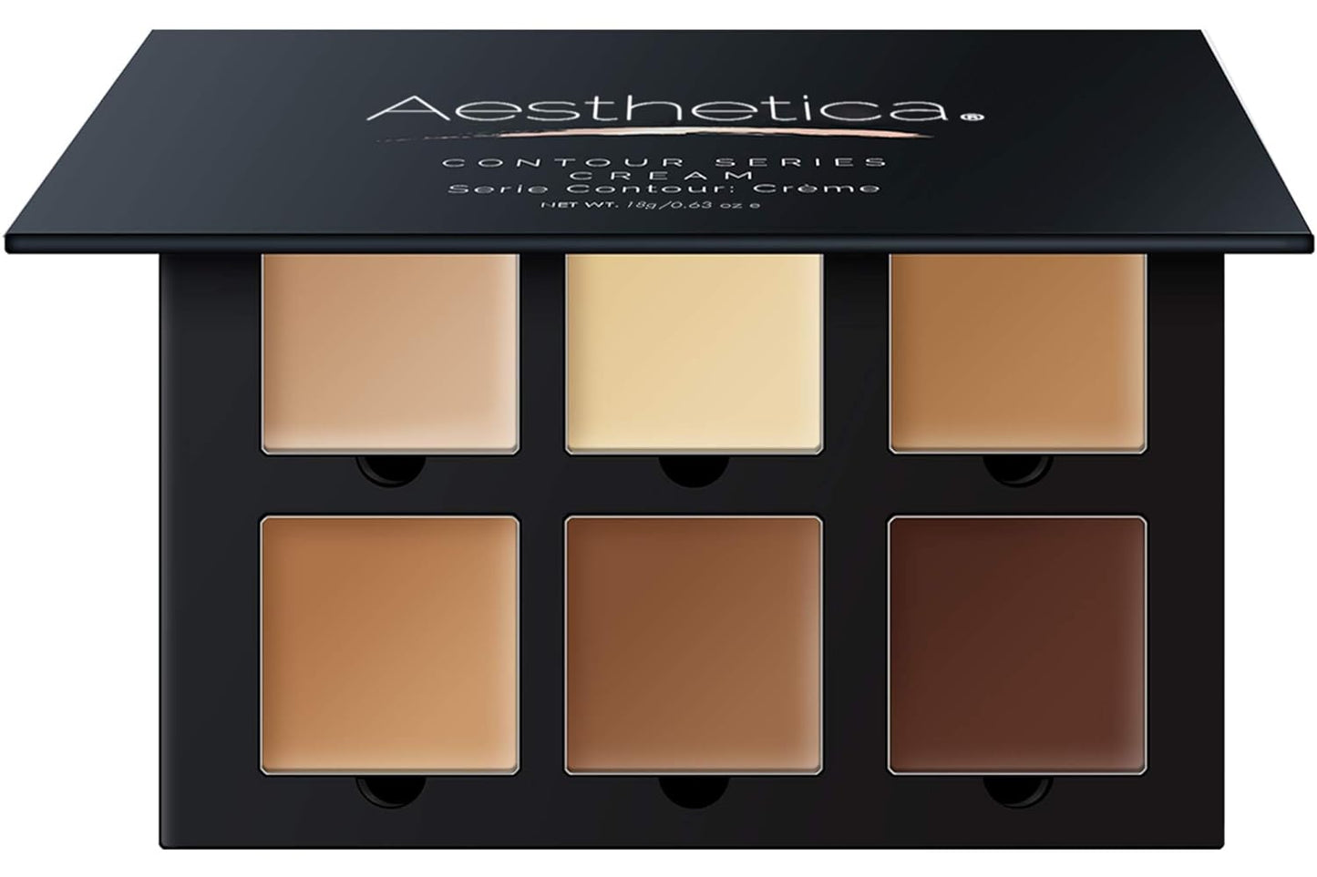 Aesthetica Cosmetics Cream Contour and Highlighting Makeup Kit - Contouring Foundation/Concealer Palette - Vegan & Cruelty Free - Step-by-Step Instructions Included