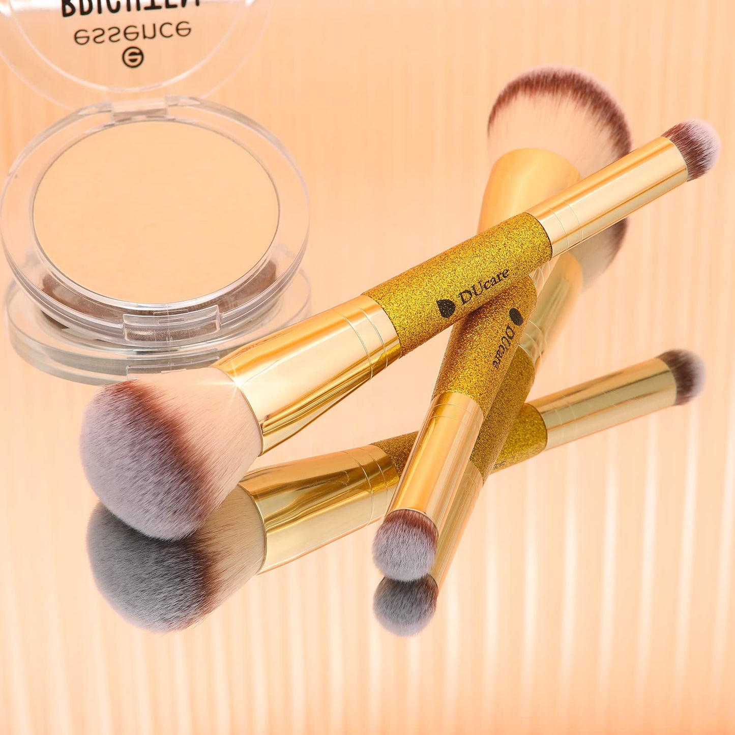 DUcare Makeup Foundation Brushes Double Ended Blush Powder Brush, Duo Bronzer Blush ideal for cream or powder