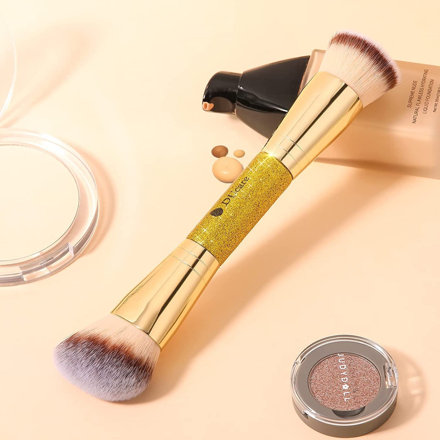 DUcare Makeup Foundation Brushes Double Ended Blush Powder Brush, Duo Bronzer Blush ideal for cream or powder