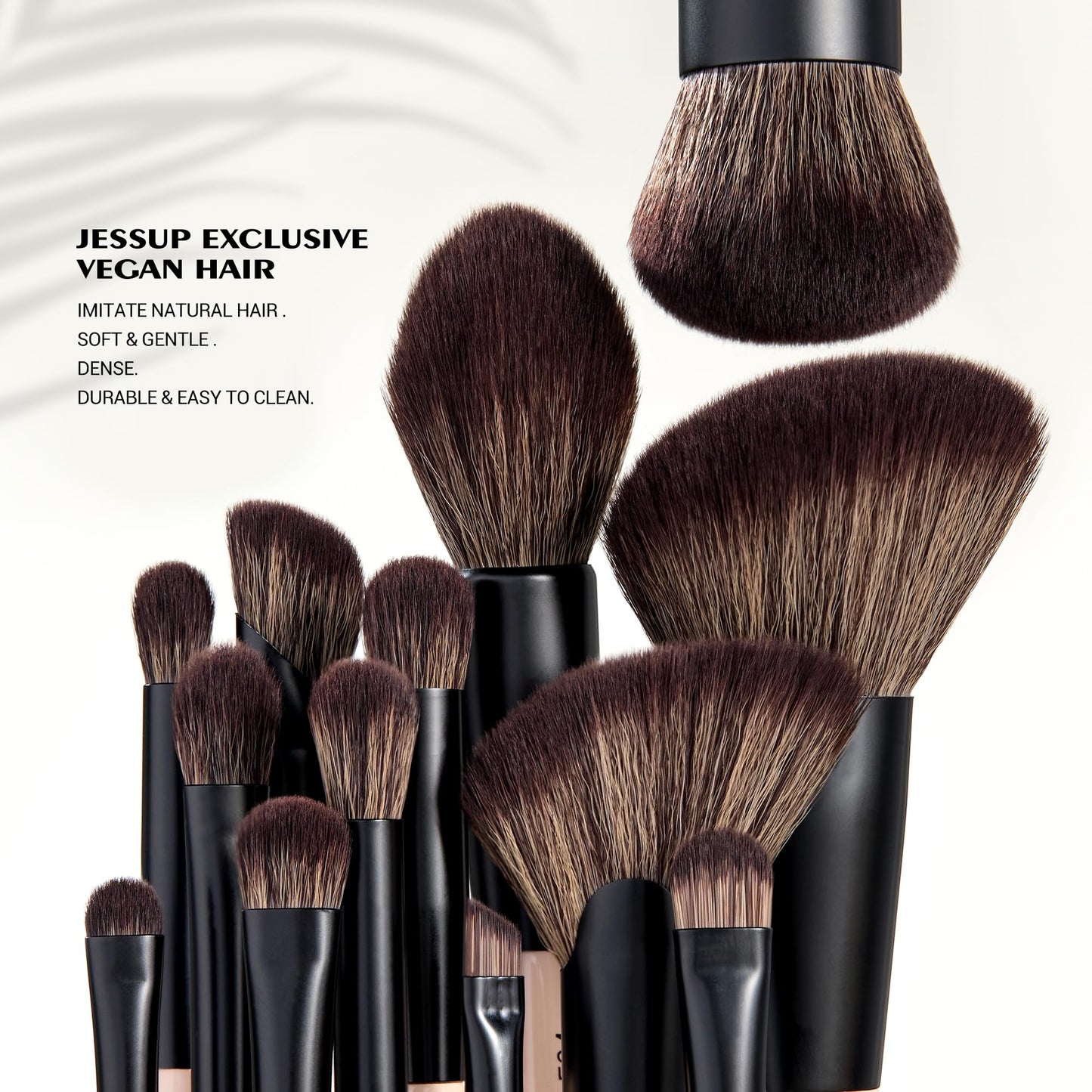 Jessup Makeup Brushes 5pcs Double Ended Eyeshadow Brush Contour Brush Blending Brush Eyeliner Brush Shader Brush, Vegan Fiber Precision Eye Brush Set Peach Dust T509